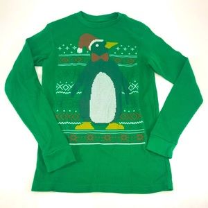 Dec 25th Bright Green Christmas Penguin Thermal S